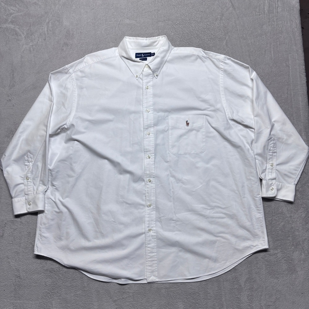 Ralph Lauren Shirt Mens 3X Big White Pocket Button-down Long Sleeve EUC